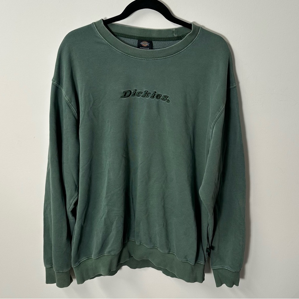 DICKIES SKATEBOARDING men's green embroidered crewneck, L.
